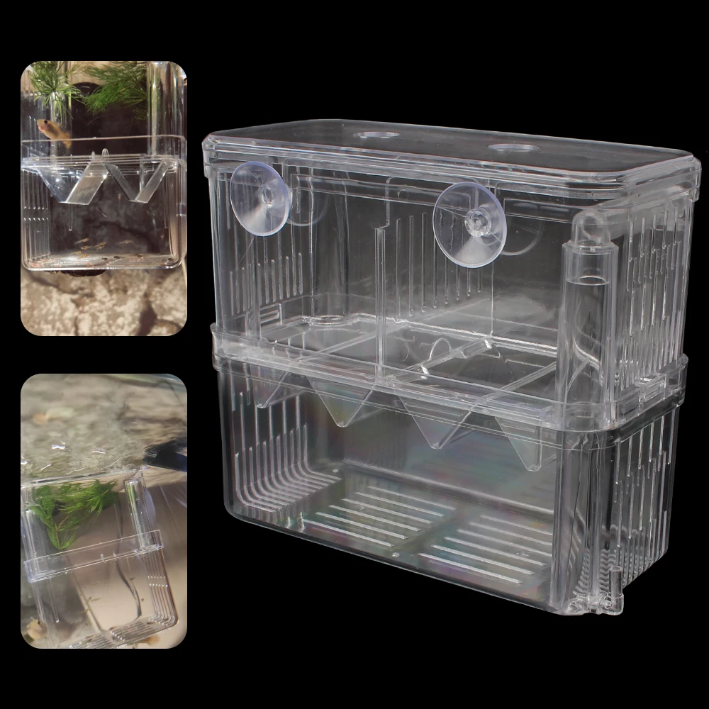 Breeder Aquarium Hatchery Incubator Holder Fish Tank Breeding Isolation Box Double-Deck Transparent Acrylic fish breeding box