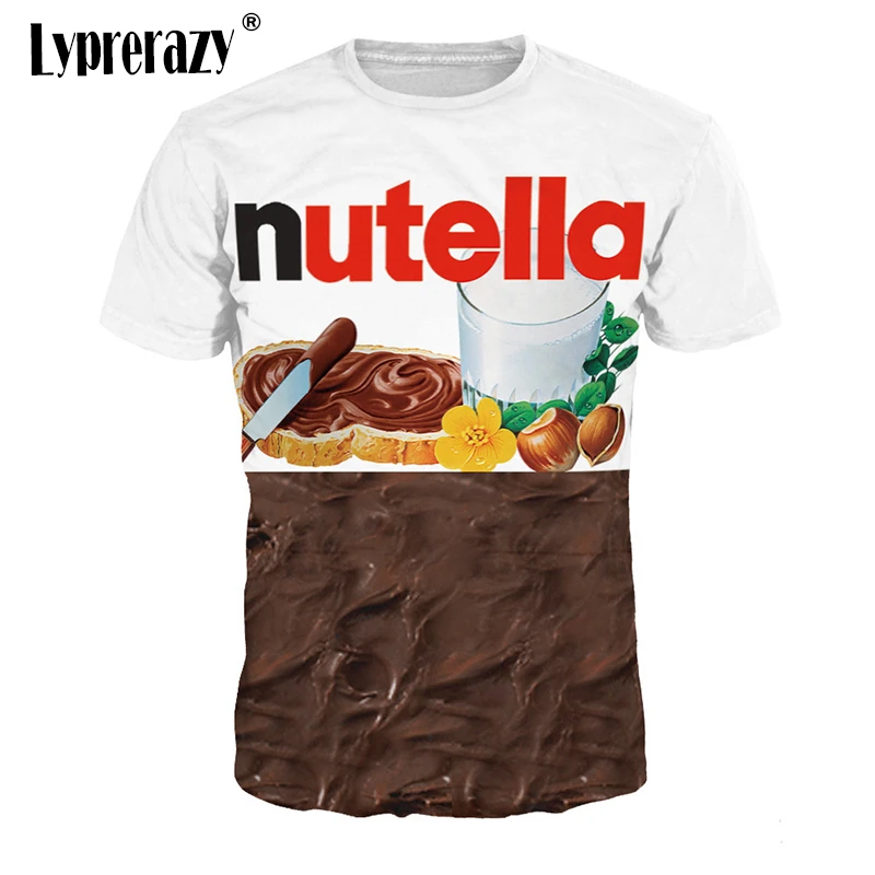 

Lyprerazy MEN /WOMEN Unisex Casual 3D-Printed Short Sleeve Tops T-Shirts Tees Nutella 3D Design T shirts