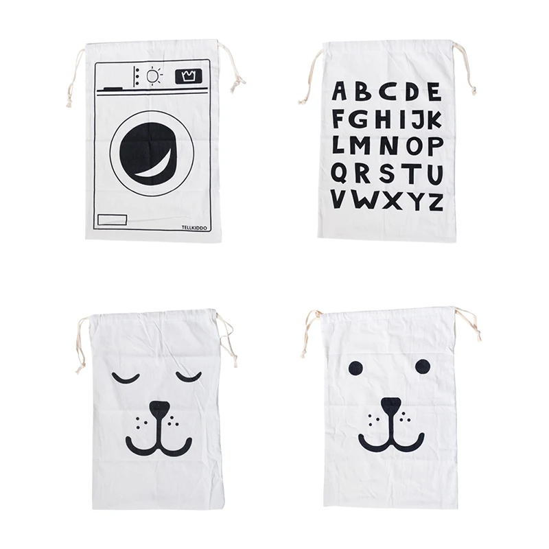 

Home Drawstring Storage Bag For Clothes Canvas Laundry Bag Laundry Hamper With String Toys Storage Travel Stuff Bags