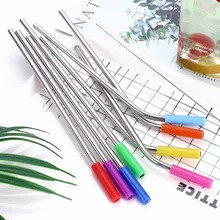 Набор трубочек из нержавеющей стали набор соломинок портативная солома с силиконовым покрытием Бытовая солома с чистящей щеткой