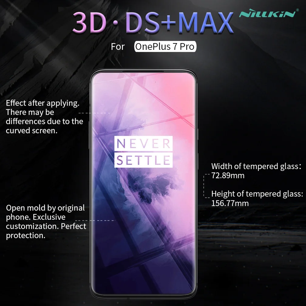 Для OnePlus 7 Pro защита экрана Nillkin 3D DS+ MAX стеклянная крышка полный экран для OnePlus 7 Pro Защитная стеклянная пленка