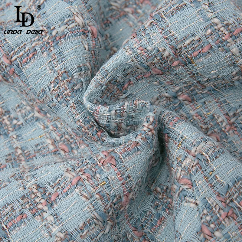 LD LINDA DELLA Autumn Winter Women Tweed Weave