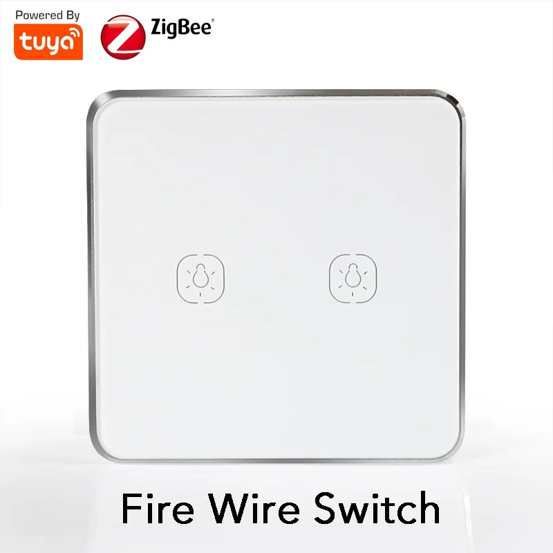 ЕС Великобритания Тип Tuya Smart ZigBee две банды пожарный провод сенсорный выключатель работает с Alexa Google Home Голосовое управление
