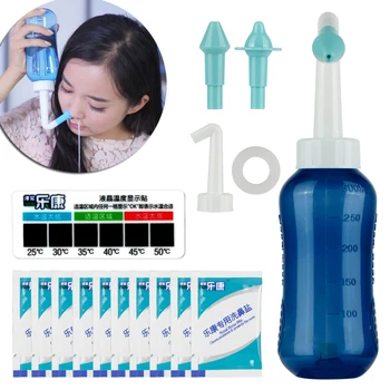 

Home Nasal Cleaner Set Irrigator Saline Spray Sinus Allergies Relief Neti Kit With Salt And Temperature Stickers Toiletry TSLM1