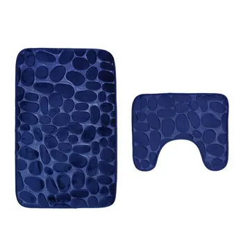 

2PCs/Set Bathroom Toilet Mat Non Slip Extra Mat Suction Grip With Rubber Backing