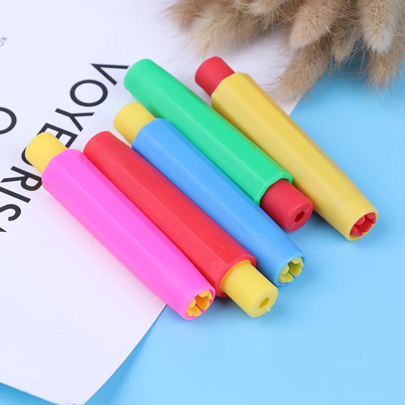 5pcs Health Non-toxic Chalk Random Chalk Clip Colourful Chalk Holders Clean Teaching Hold For Teacher Children Kawaii Stationery