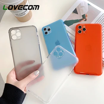 

LOVECOM Shockproof Solid Color Clear Phone Case For iPhone 11 Pro Max XR XS Max 7 8 Plus X Soft TPU Matte Back Cover Coque Gift
