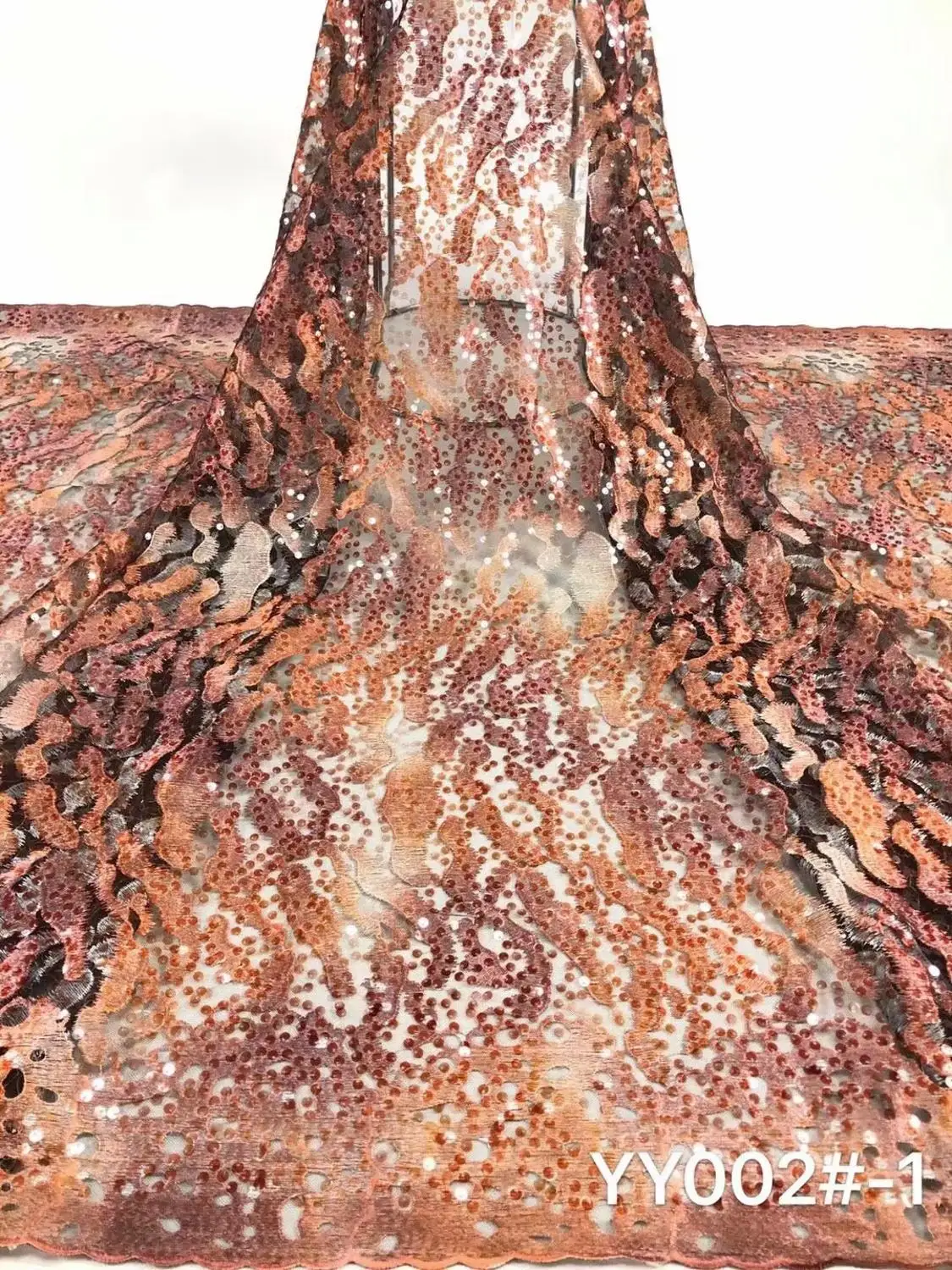 

French lace fabric 5yds/pce sequins embroidery thread mesh fabrics women gorgeous luxury swiss lagos party event asoebi dress