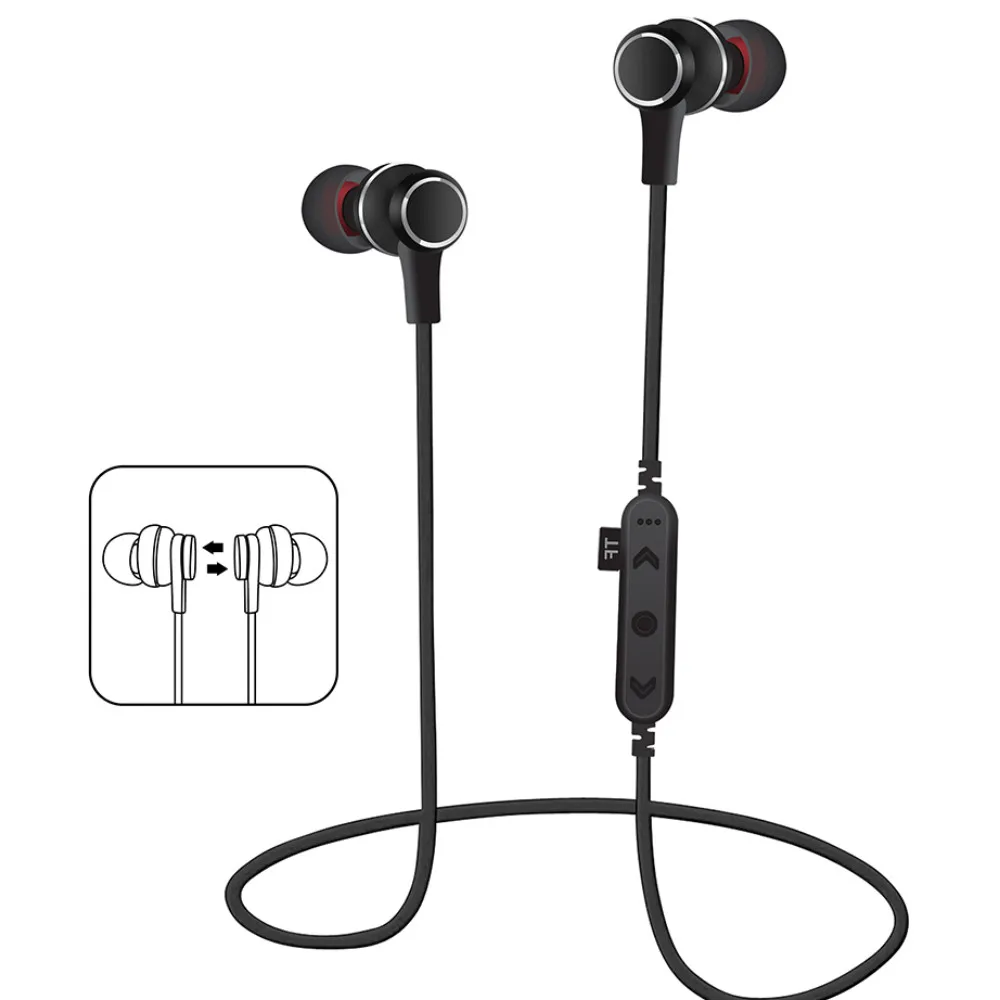 Black Новейшая эргономичная дешевая беспроводная BT4.2 TF MP3 флэш-карта памяти sd-карта стерео Спортивная гарнитура наушники - Цвет: Black