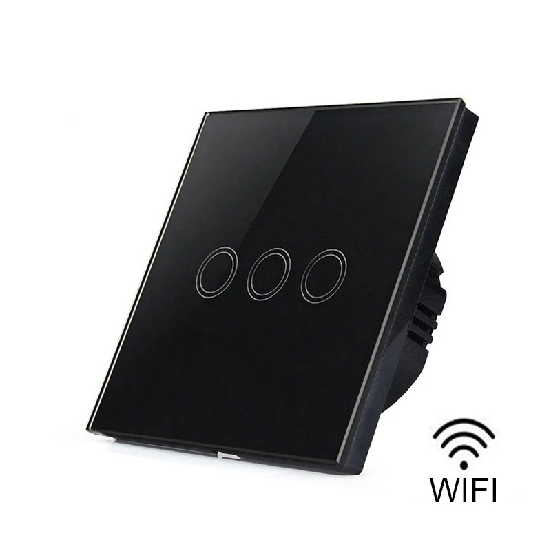 ЕС Стандартный Tuya/приложение Smart Life/ewelink 1/2/3 местный 1 позиционный Wi-Fi настенный светильник сенсорный выключатель для Google Home Amazon Alexa Голосовое управление Управление