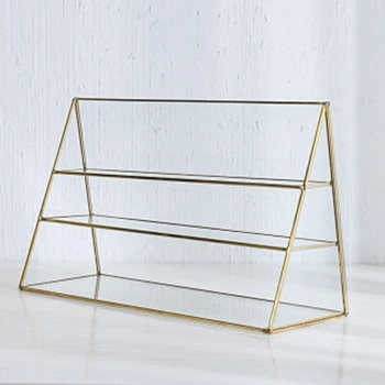 

Three-Layer Glass Jewelry Rack Decoration Ornaments Home Bedroom Dresser Cosmetic Storage Finishing Box Medium