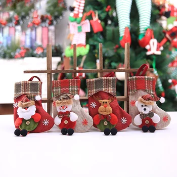 

Christmas Stocking Sack Xmas Gift Candy Bag Christmas Decorations For Home Xmas Ornaments Sock Christmas Tree Decor
