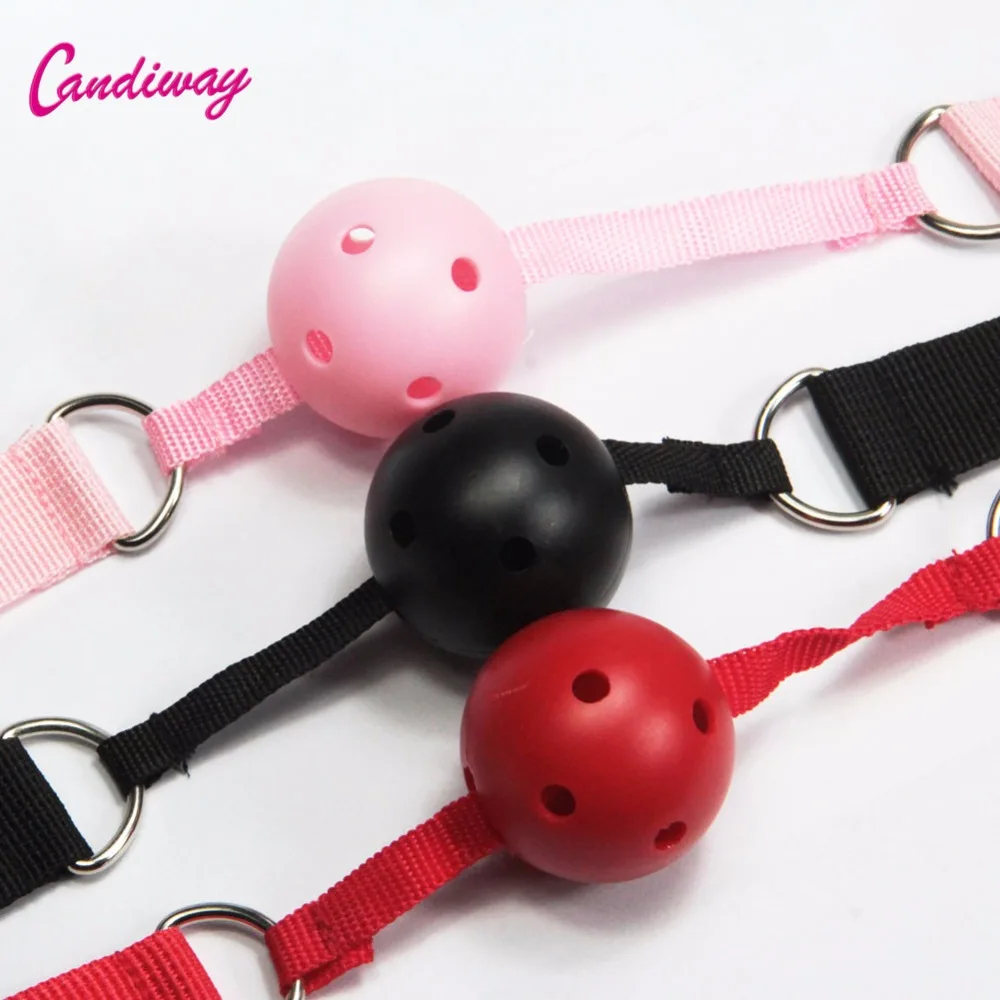 Candiway Adjustable Fetish Nylon Strap Hollow Mouth Ball Oral Gag BDSM Bondage Restraint Adult Sex Toys For Couple Sex Shop