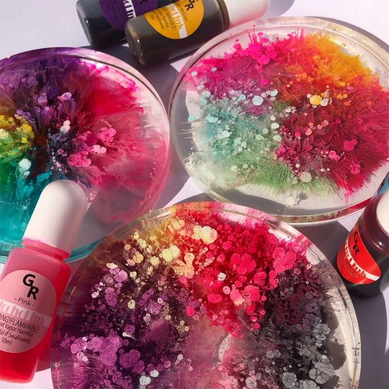 25 Colors DIY Craft Epoxy Resin Diffusion Pigment Alcohol Ink Liquid Colorant Dye Crystal Mold Soap Making