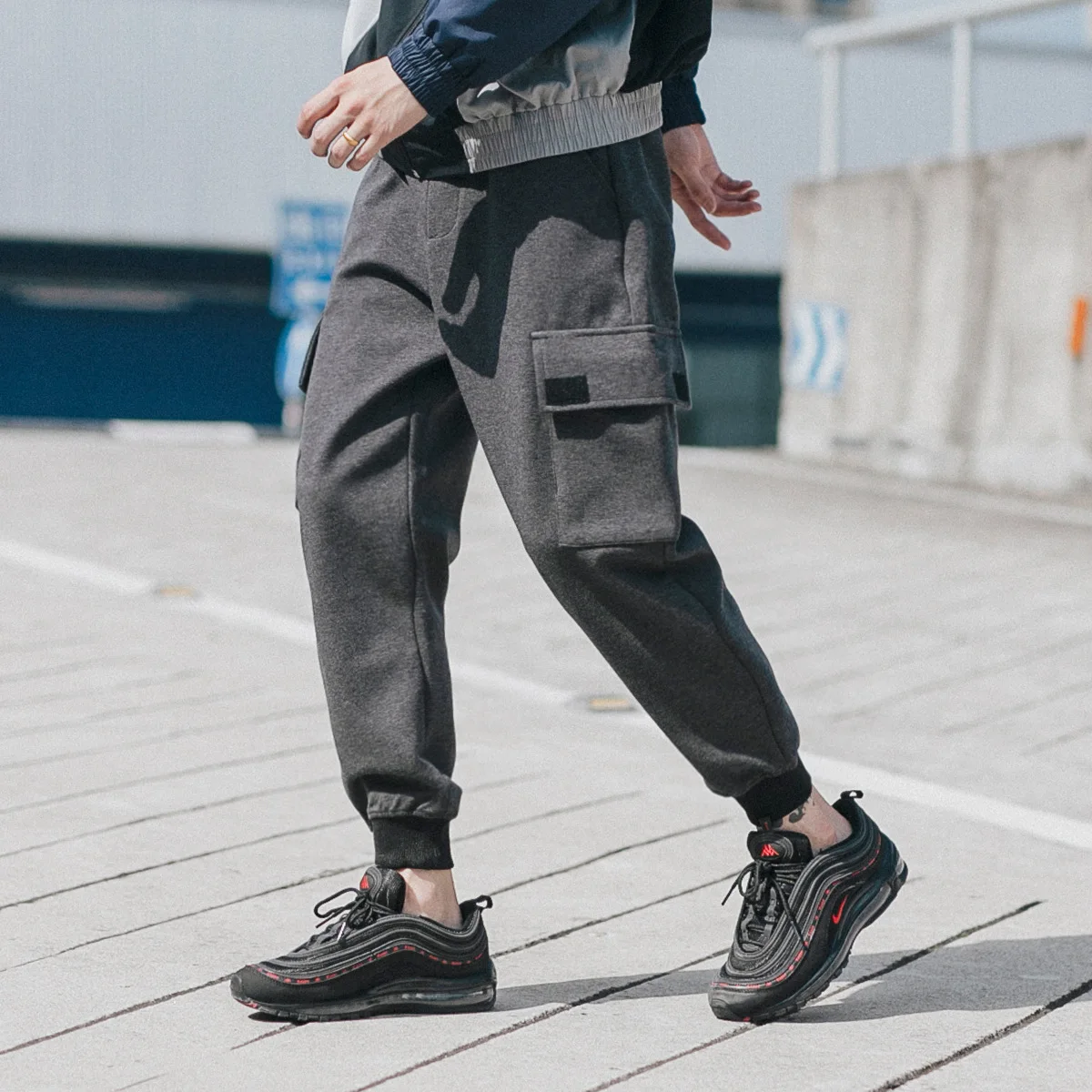 

Vertical Ze Produced 18aw National Trends Origional Knitted Multi-pockets Athletic Pants Beam Leg Casual Pants
