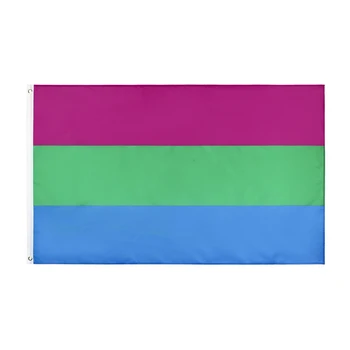 

100/200/500/1000 pcs/lot Polysexual Pride Flag 3x5FT Polyester Banner Sports Vivid Color Digital Printed