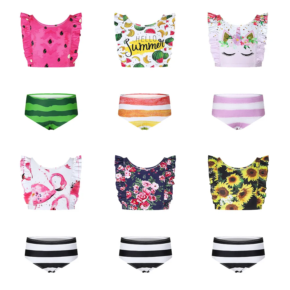 

Summer Baby Girls Printing Motion Clothes Suit Girls Clothing Sets Girls swimwear Girls Suit Swimsuit Quick-drying Swim Trunk
