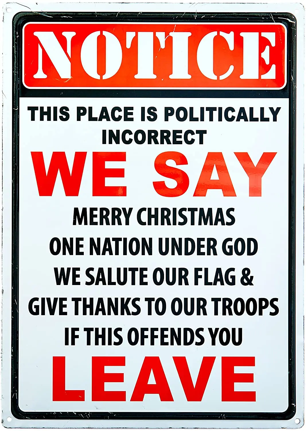 

River's Edge Warning Politically Incorrect Tin Sign