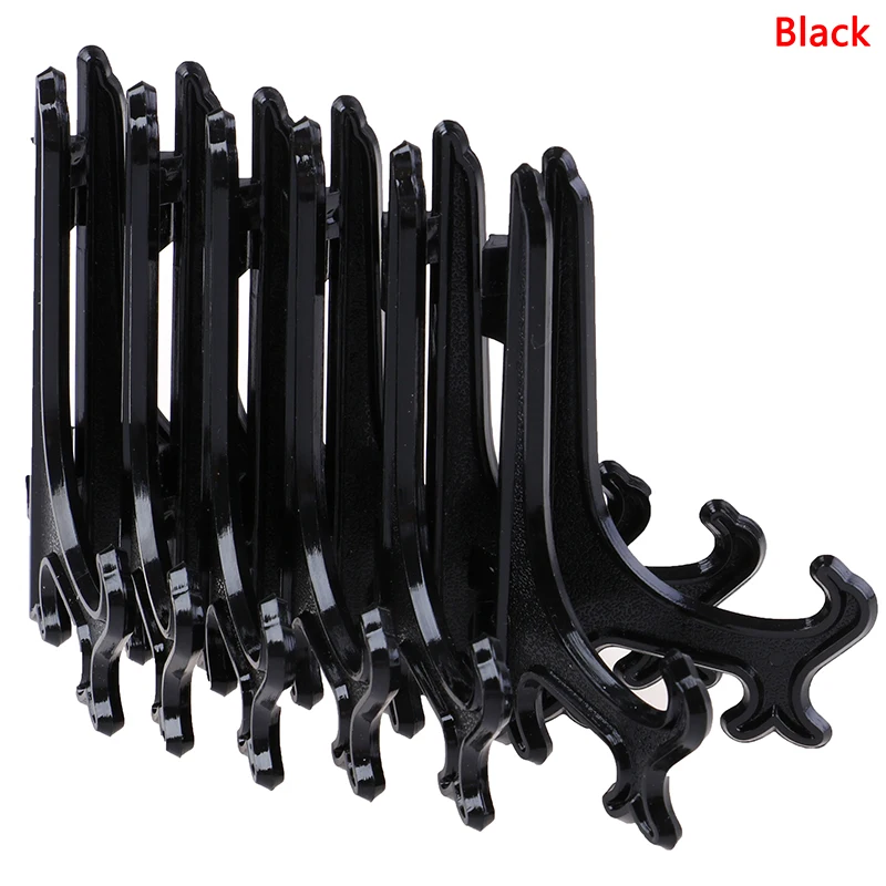6/10PCs Portable Plate Holder Picture Frames Photo Pedestal Holder Plastic Easels  Display Stand Bowl Dish Tray Racks Storage