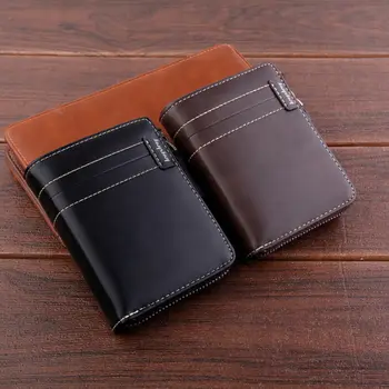 

Quality Luxury Men's Leather Wallet Zipper Hasp Thin Vintage Wallet Multi Function Top Brand New