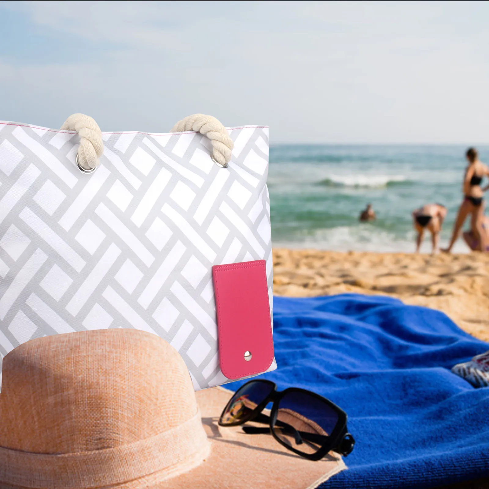 Wessleco Wine Tote Bag with Dispenser Portable Beach Insulated Large Cooler Bag With Hidden Bladder