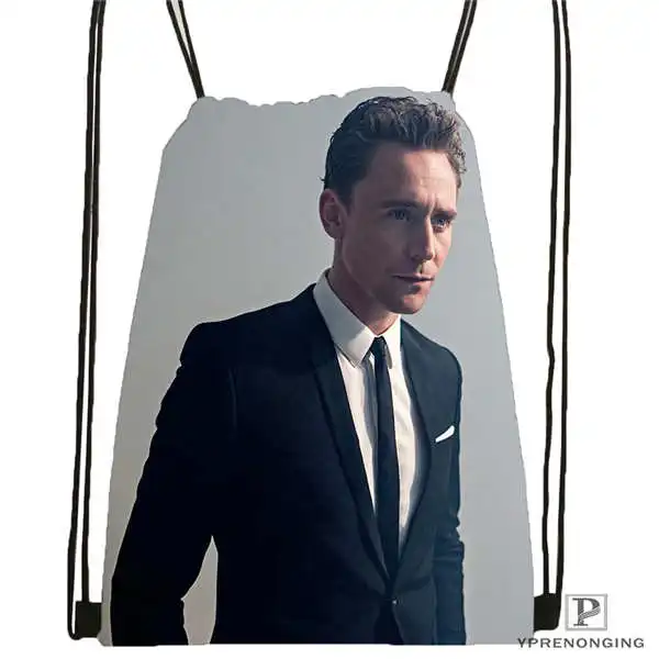 Пользовательские Tom_Hiddleston_Cannes@ 01-походная сумка на шнурке милый рюкзак для детей(черная спинка) 31x40 см#180611-01-36 - Цвет: Drawstring Backpack