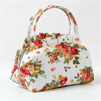 

2020 Women's Canvas Casual Handbags Lady Owl Small Bags Female Flower Tote Lunch Bag Wholesale