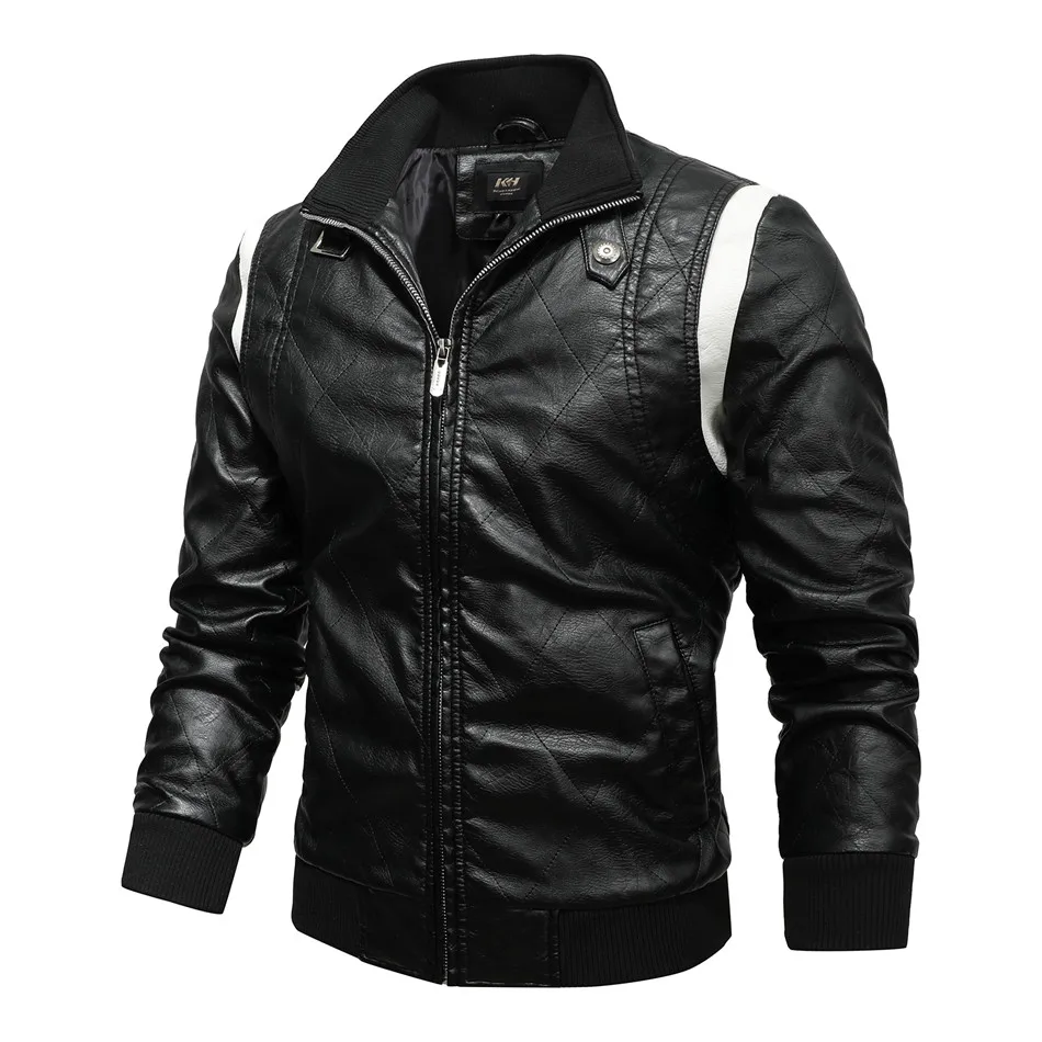 Spring Autumn Leather Men's Jacket Scorpion Embroidery Motorcycle Jackets Coats Male Slim Fit Leather Windbreaker Bomber Jackets real leather jacket mens