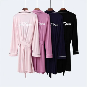 

Bridal nightgown 2020 new modal large size robe printed nightdress European and American style loose soft fashion pajamas пижама