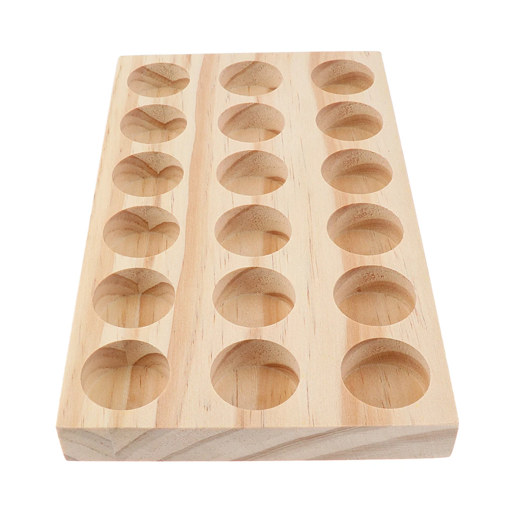 Natural Wood 15ml Essential Oil Display Stand, Cosmetic Organizer Rack, Nail Polish Storage