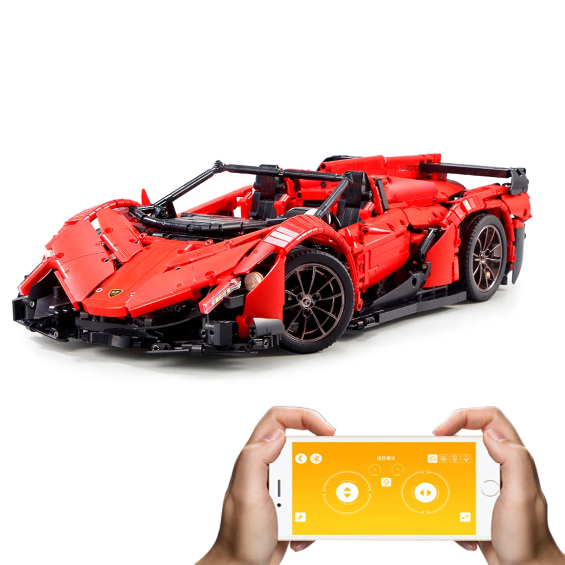 

2538Pcs MOC10559 1:8 2.4G RC/APP Control Sports Car RC Roadster Model Puzzle Assembly Toy For Children Kids Birthday Gift - Red
