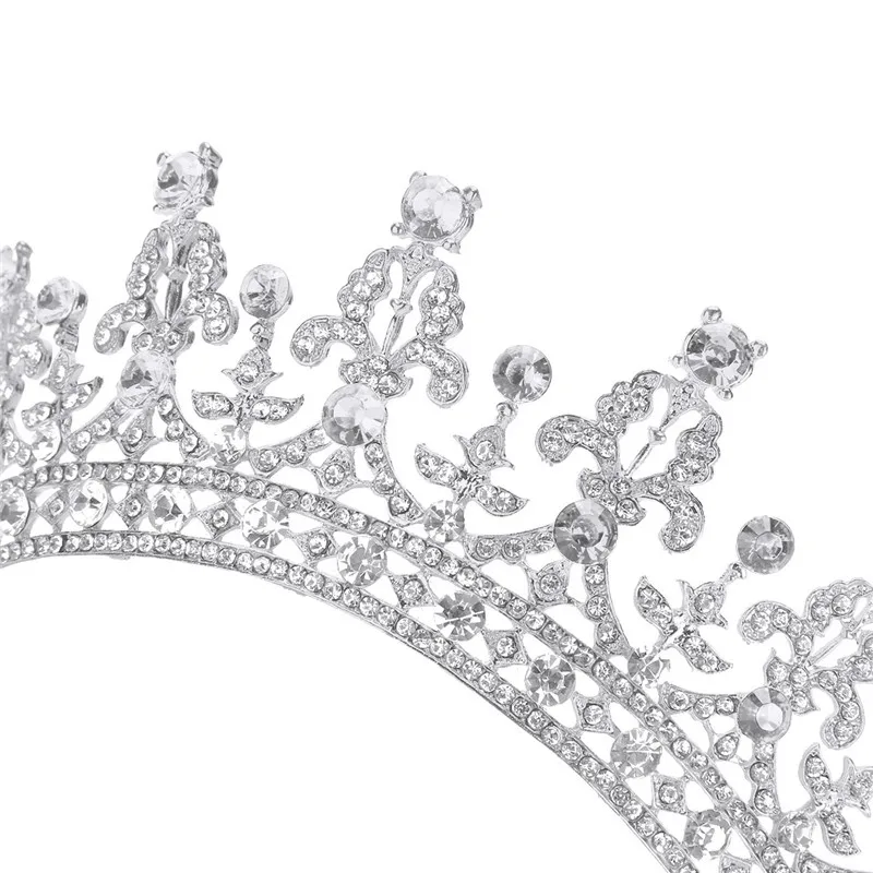 Женские Дамские Бальные тиара корона принцессы украшения для волос Свадебные невесты горный хрусталь Кристалл Корона повязка на голову свадебный головной убор