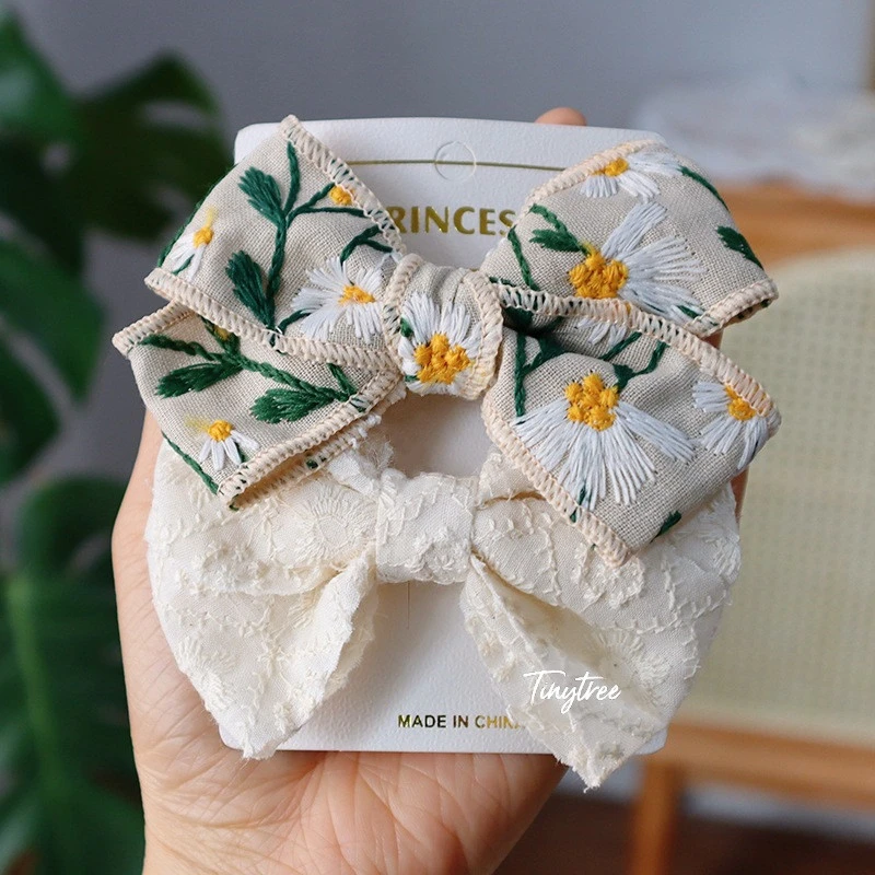 女の子のための韓国の刺繡ループ2ピース セット ヘアクリップ 手作りのヘアピン ヘアアクセサリー Hair Accessories Aliexpress