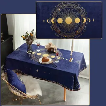 

European Chenille Waterproof Rectangle Tablecloth Vintage Astrolable Table Cover