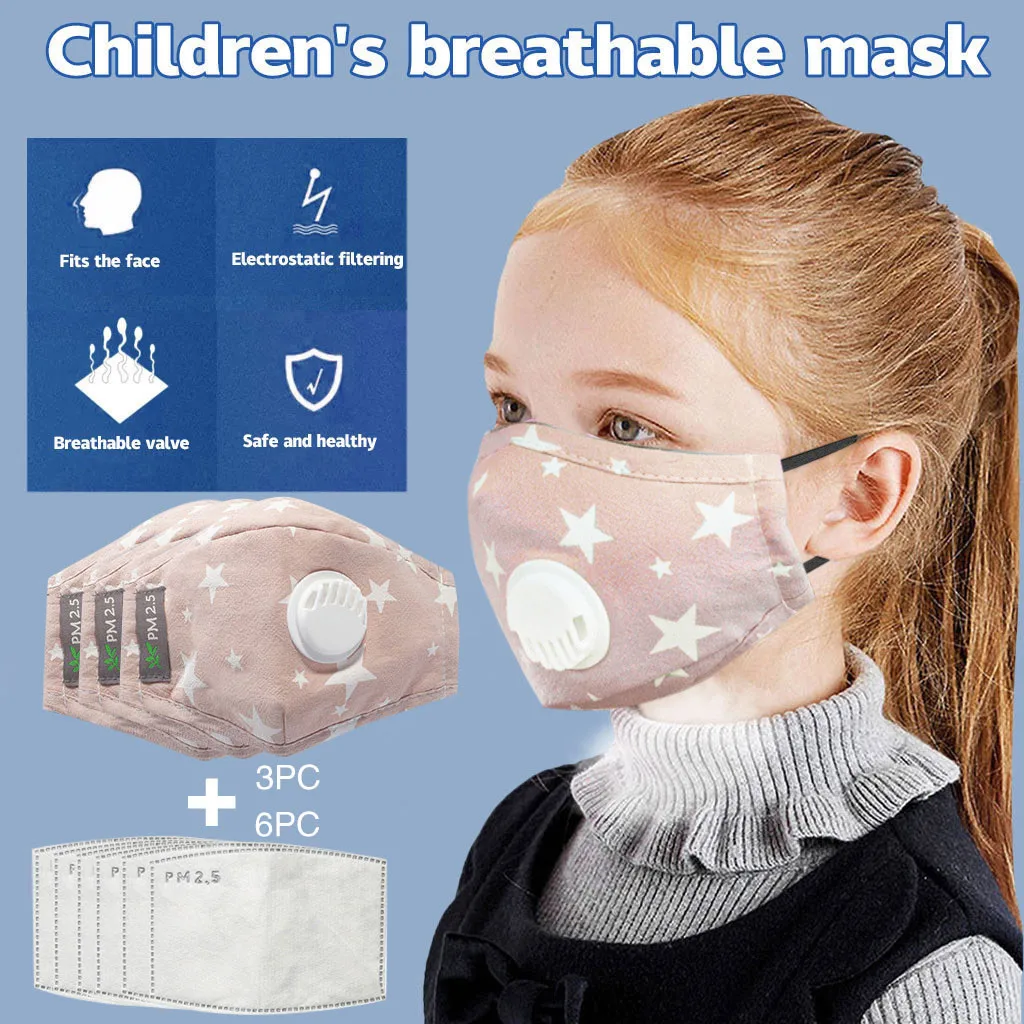 Mascarillas Kid 3pc Maks+6pc Filters facemaks Cartoon face maks Respirator Maks face maks For Germ Protection Maskmask facemaks