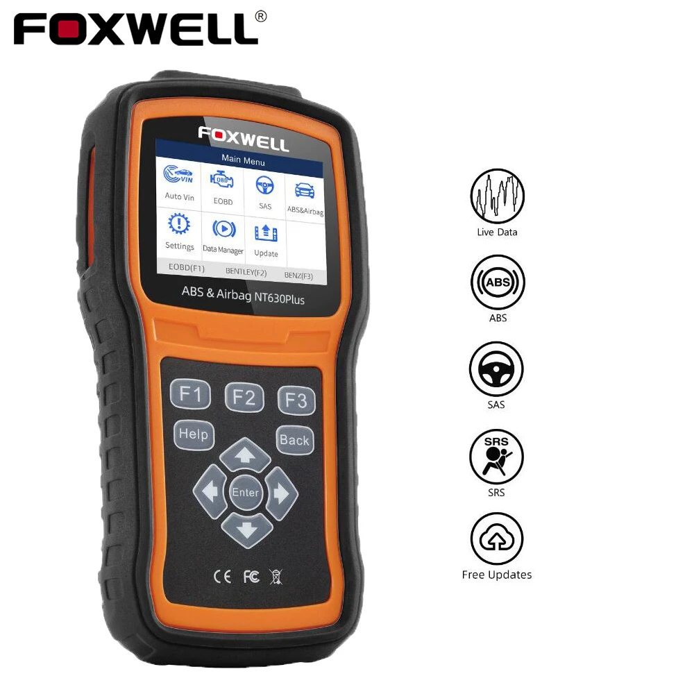 Foxwell NT630 Plus ABS Airbag SAS OBD2 Scanner Car Code Reader Diagnostic Tool