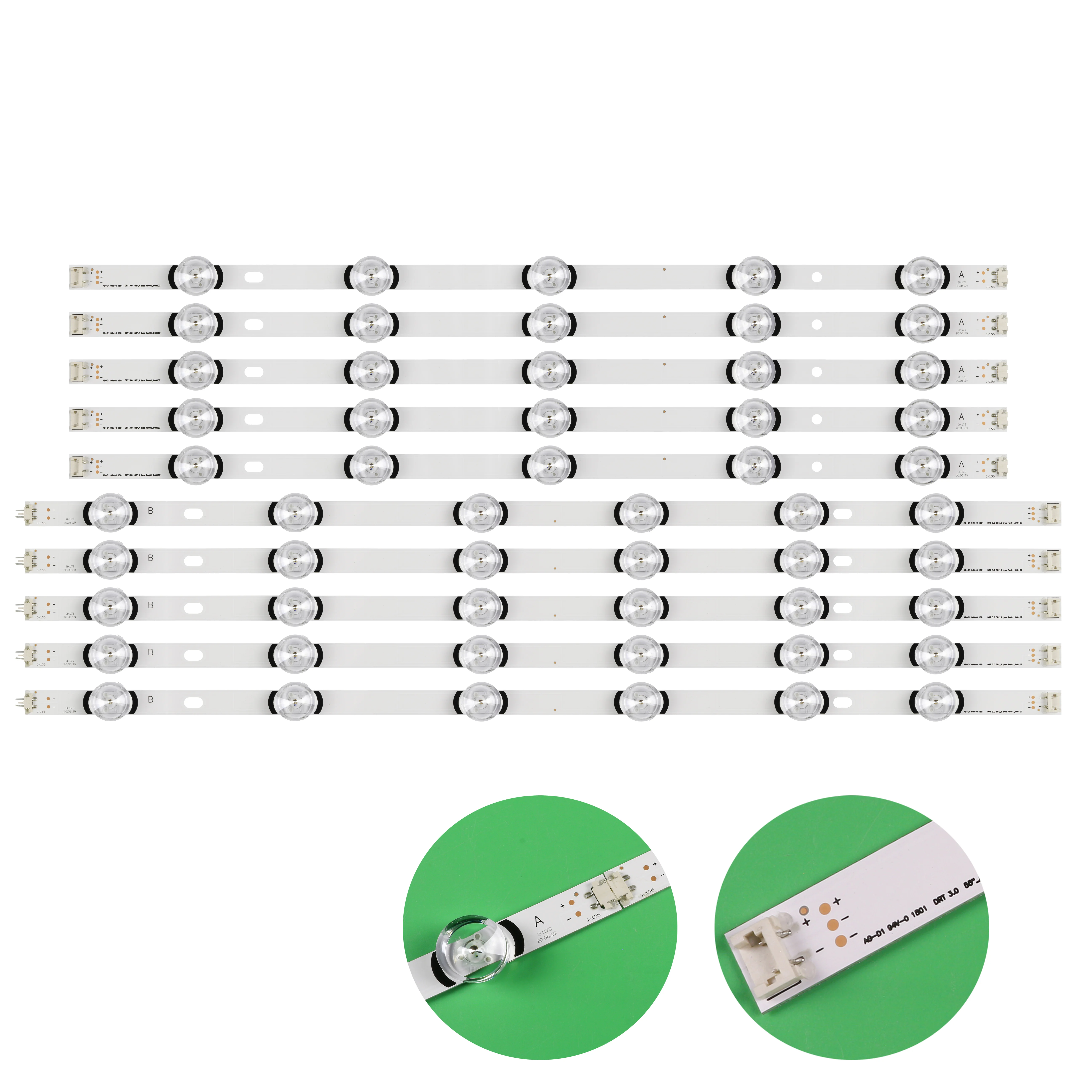 New Kit 10PCS LED backlight strip for LG innotek DRT 3.0 55 inch A B 55LB550U 55LB552V 55LB5550 55LB5610 6916L-1987A 6916L-1988A |
