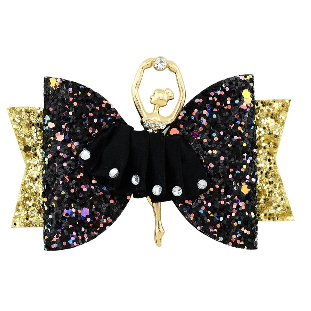 Cartoon Ballet Girl Head Accessories Hair Pin Clips Children Sweet Ornaments Gift Party Rhinestone Glitter Lovely Headwear