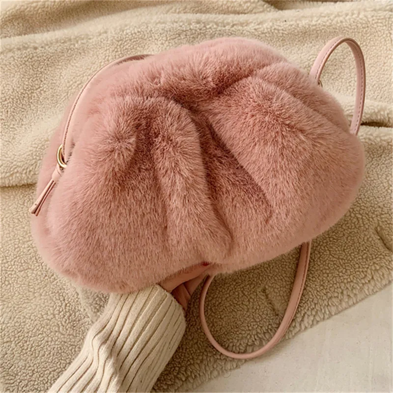 22x16x10cm Мини-сумка женская сумка через плечо клатч из искусственного меха модные вечерние женские сумки из мягкого плюша Маленькая женская сумка на ремне через плечо - Цвет: 22x16x10cm