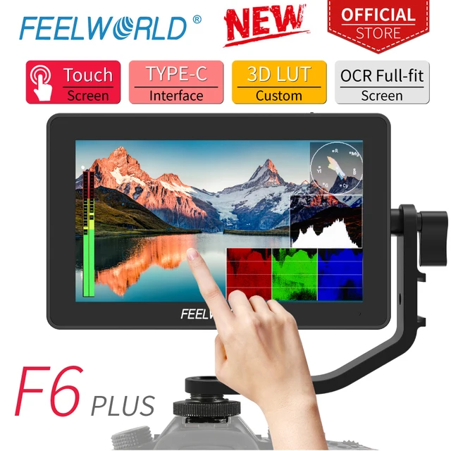 FEELWORLD F6 PLUS 5.5 Inch on Camera DSLR Field Monitor 3D LUT Touch Screen IPS FHD 1920x1080 Video Focus Assist Support 4K HDMI 1