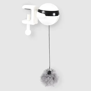 

Rotating Toy Pet Toy Ball Interaction Teaser Training Lifting Plush Ball Electric Flutter for Cats DC156