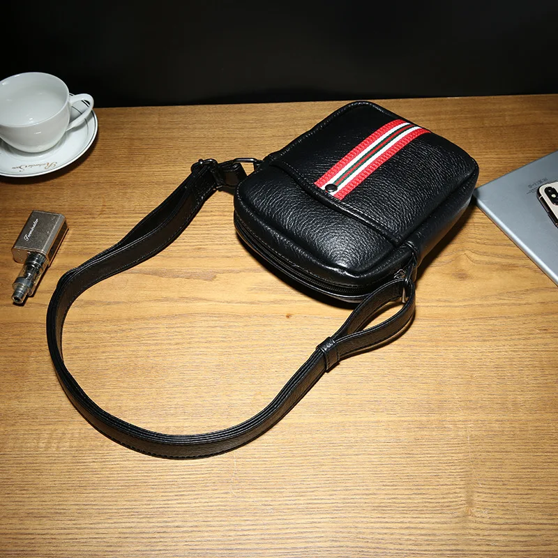 

Casual men and women small bag trend mobile phone package tide shoulder bag soft bag