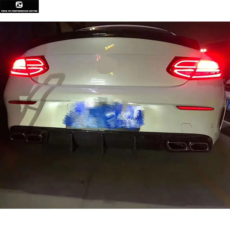 W205 C300 C63 Coupe углеродного волокна задний бампер диффузор для губ Benz W205 C63 Комплект кузова автомобиля