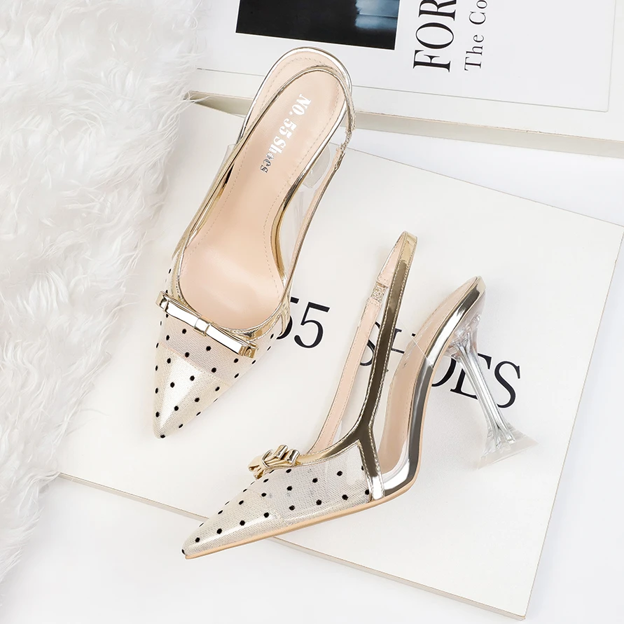 polka dot high heel shoes