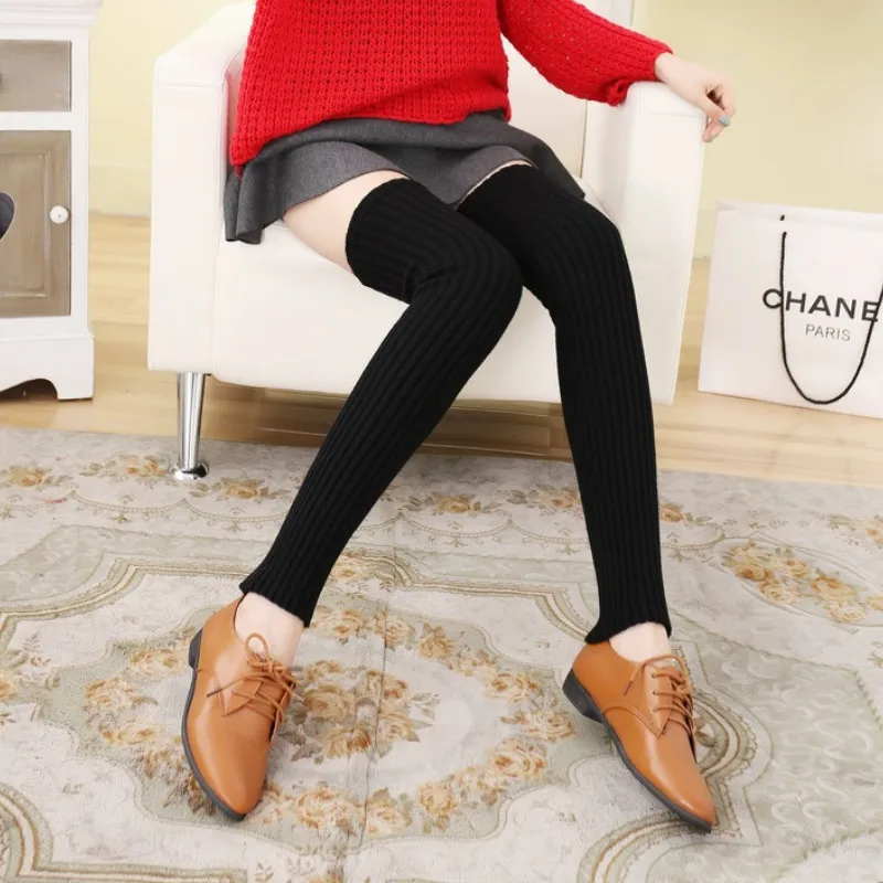 70 cm Japanische Lolita Süße Mädchen Wärmer Gestrickte Fuß Abdeckung Bein Warme Frauen Dünne Lange Winter Socke Cosplay Haufen Haufen_voghion.com