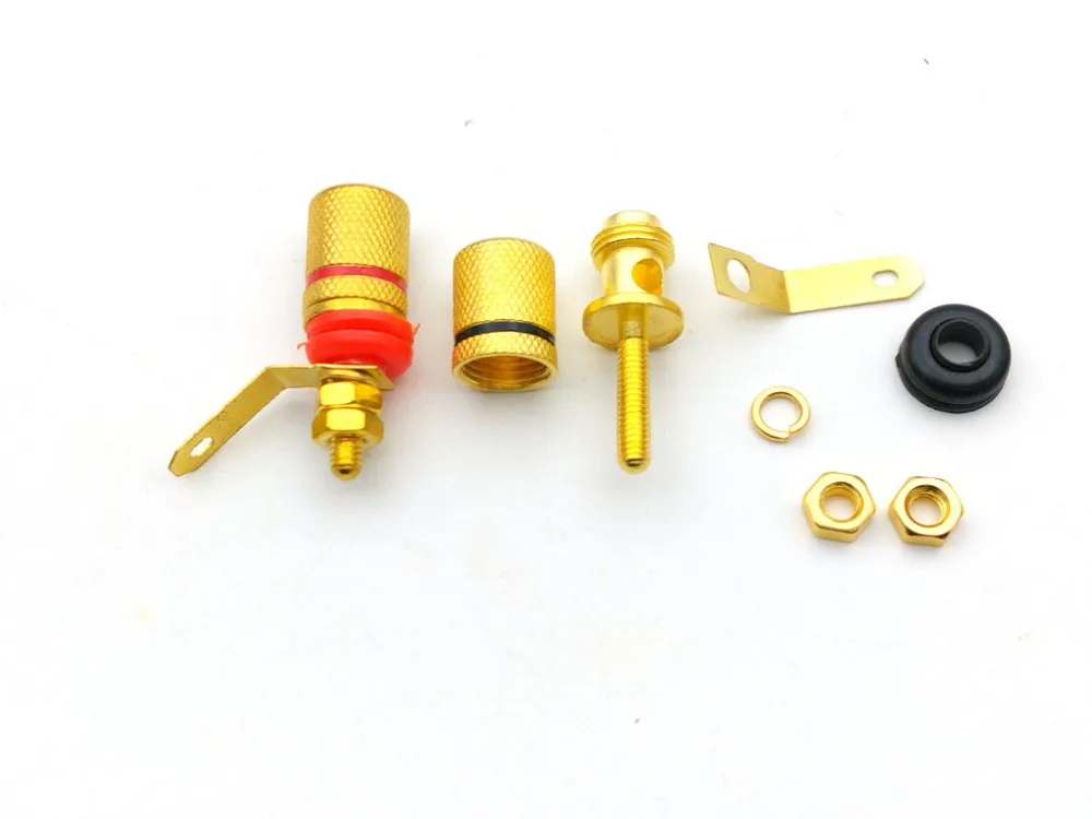 100PCS Gold Plated binding post amplifier speaker for 4MM Banana Plug