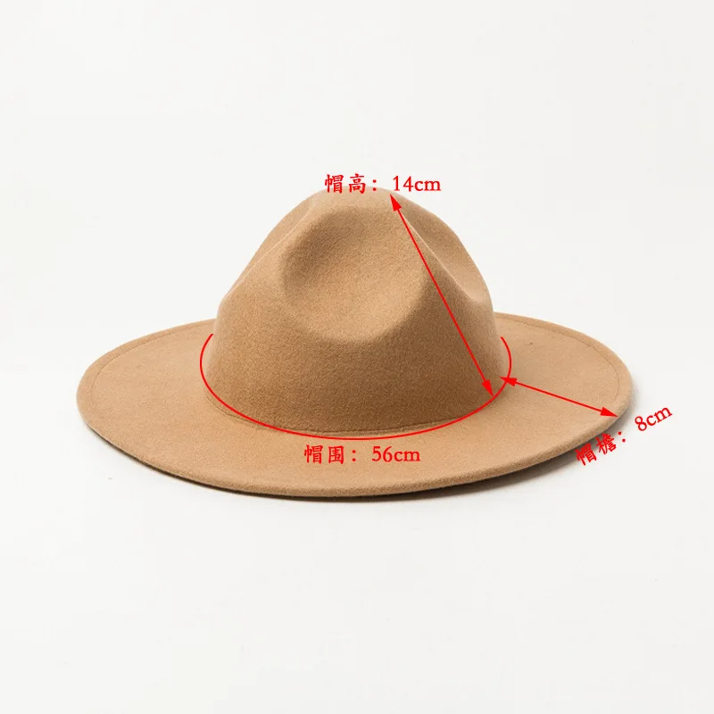 European autumn and winter new woolen woolen top hat with wide-brimmed hat shopping hip-hop stage fashion modeling wool felt hat michael jackson fedora