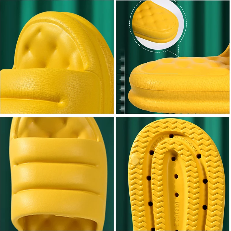 Non Slip Slippers Soft Slippers Eva Slippers WOTTE EVA Hole Leaking Slippers Men Women Anti-slip Indoor Home Soft Slippers Household Bath Sandals