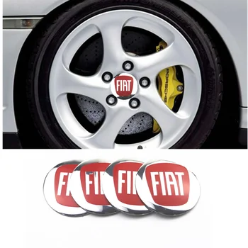 

For Fiat Viaggio Abarth Punto 124 125 500 4Pcs Car Styling Aluminum Alloy Wheel Center Cap Rim Badge Dust-proof Stickers Decor