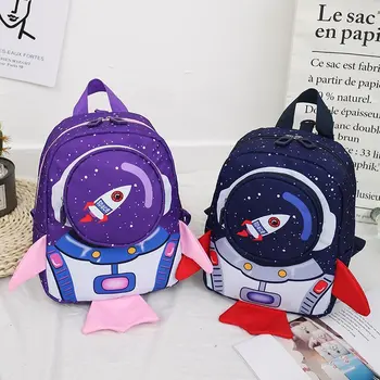

Anti-lost Rope Backpacks,3d Rocket School Bag for Kids,Adjustable Softer Children's Bags,Nylon Oxford Weekend Bags